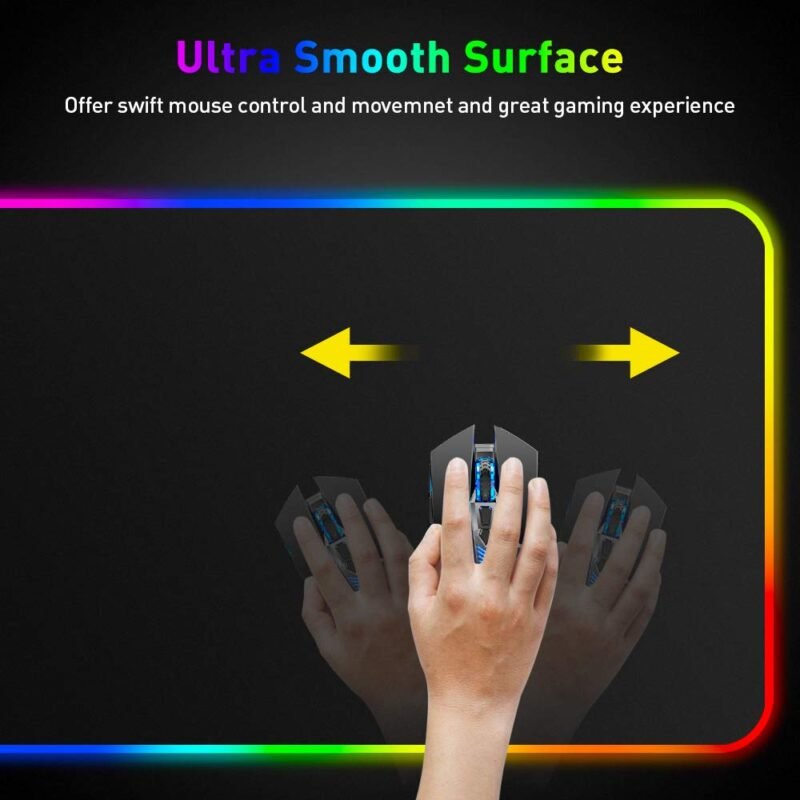 RGB šviečiantis kompiuterinis pelės kilimėlis