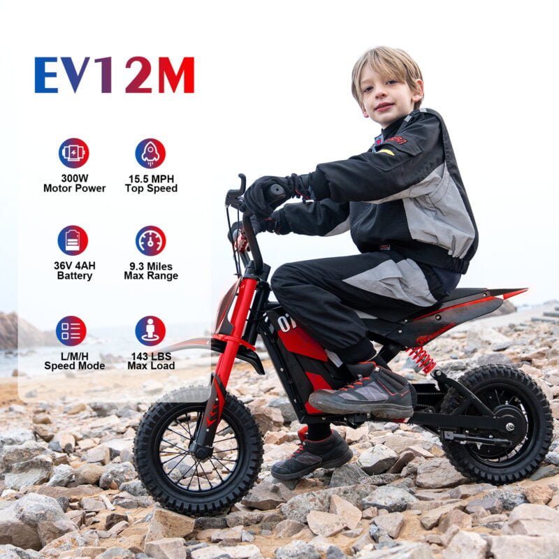 Elektrinis krosinis motociklas dviratis balansinis vaikamas Evercross EV12M