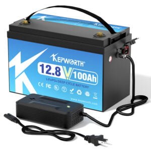 kepworth lifepo4 akumuliatorius 100ah 12v su įkrovikliu ir USB