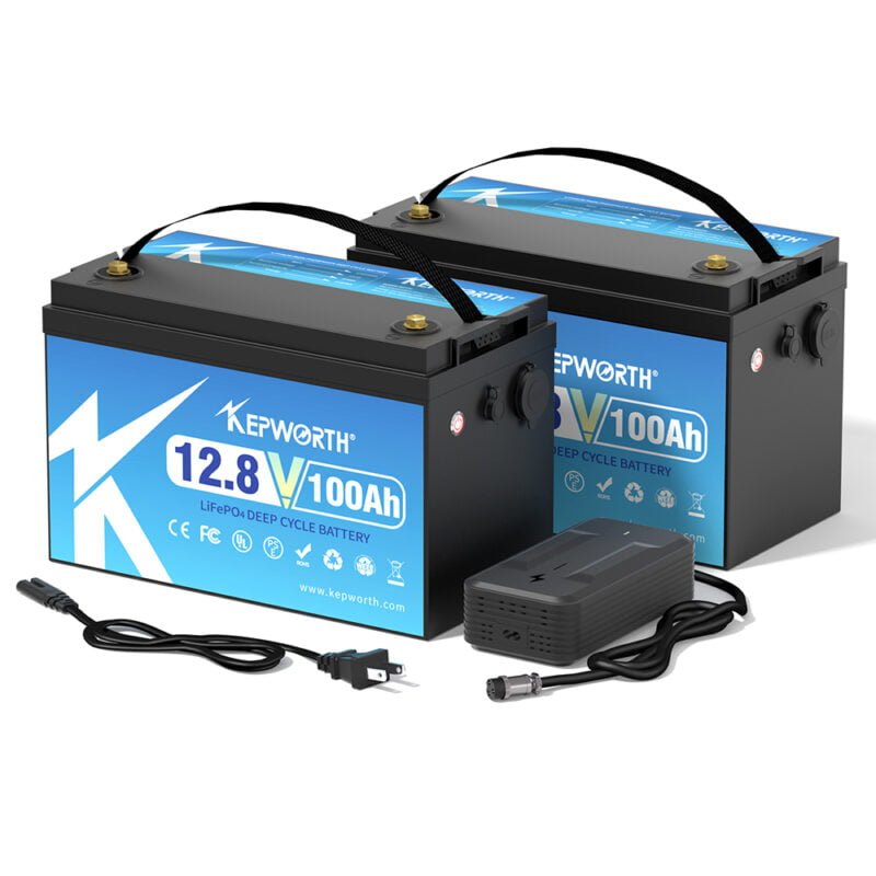 kepworth lifepo4 akumuliatorius 100ah 12v su įkrovikliu ir USB