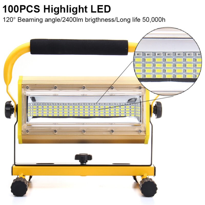 100W LED akumuliatorinis šviestuvas lempa