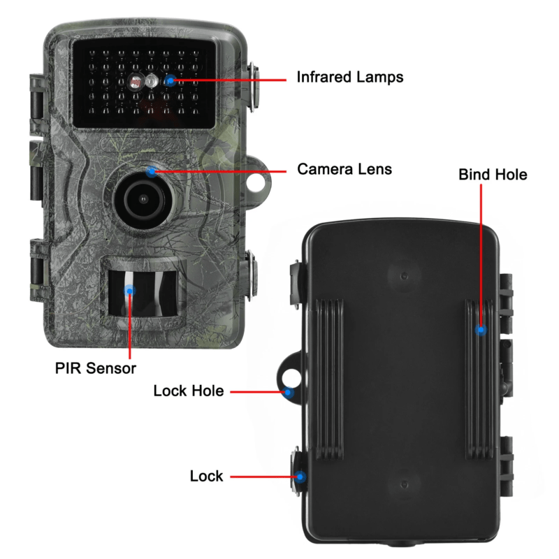 Medžioklinė stebėjimo kamera su baterijomis kamufliažinė