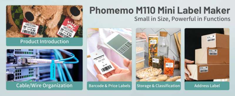 Phomemo M110 etikečių lipdukų spausdintuvas