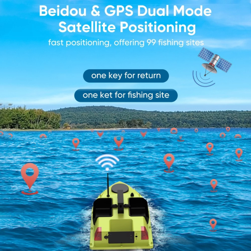 RC GPS valdoma pašarų gabenimo valtis žvejybai