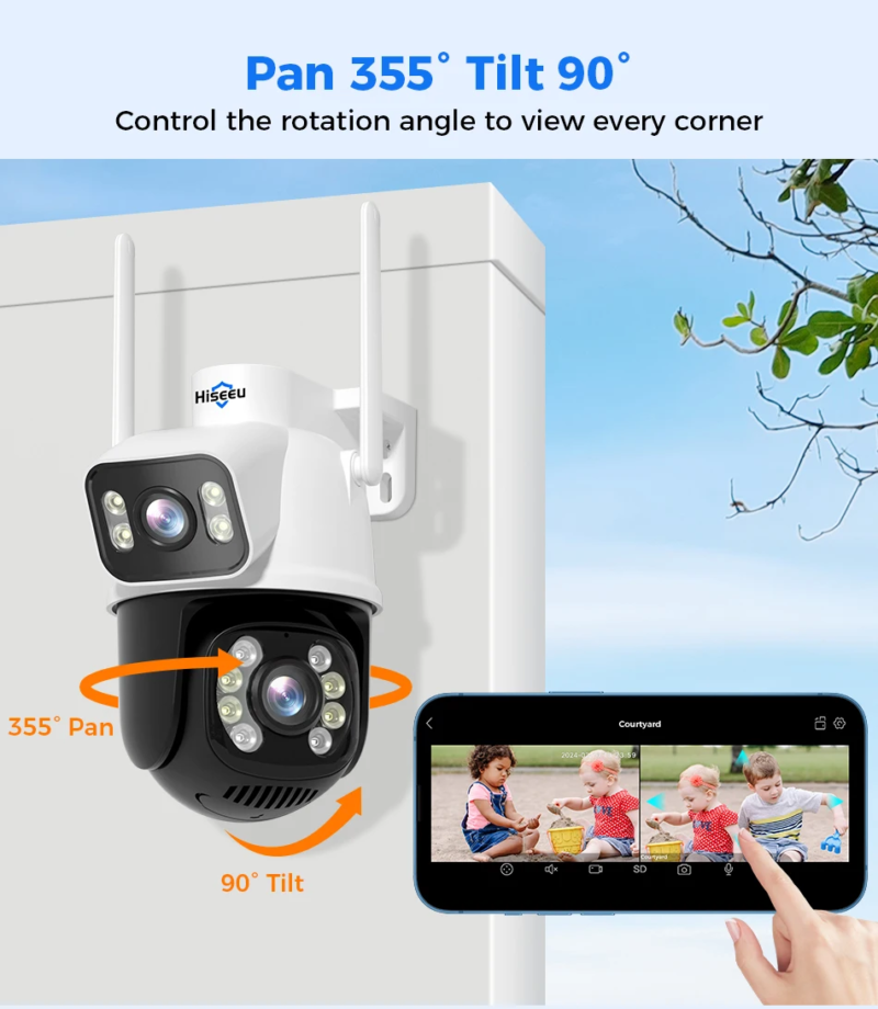 wifi dviguba vaizdo kamera saugos apsaugos valdoma telefonu