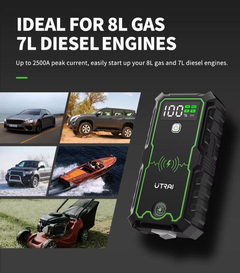 Utrai JS-1 Pro auto paleidėjas užvedėjas būsteris boosteris powerbank automobiliui