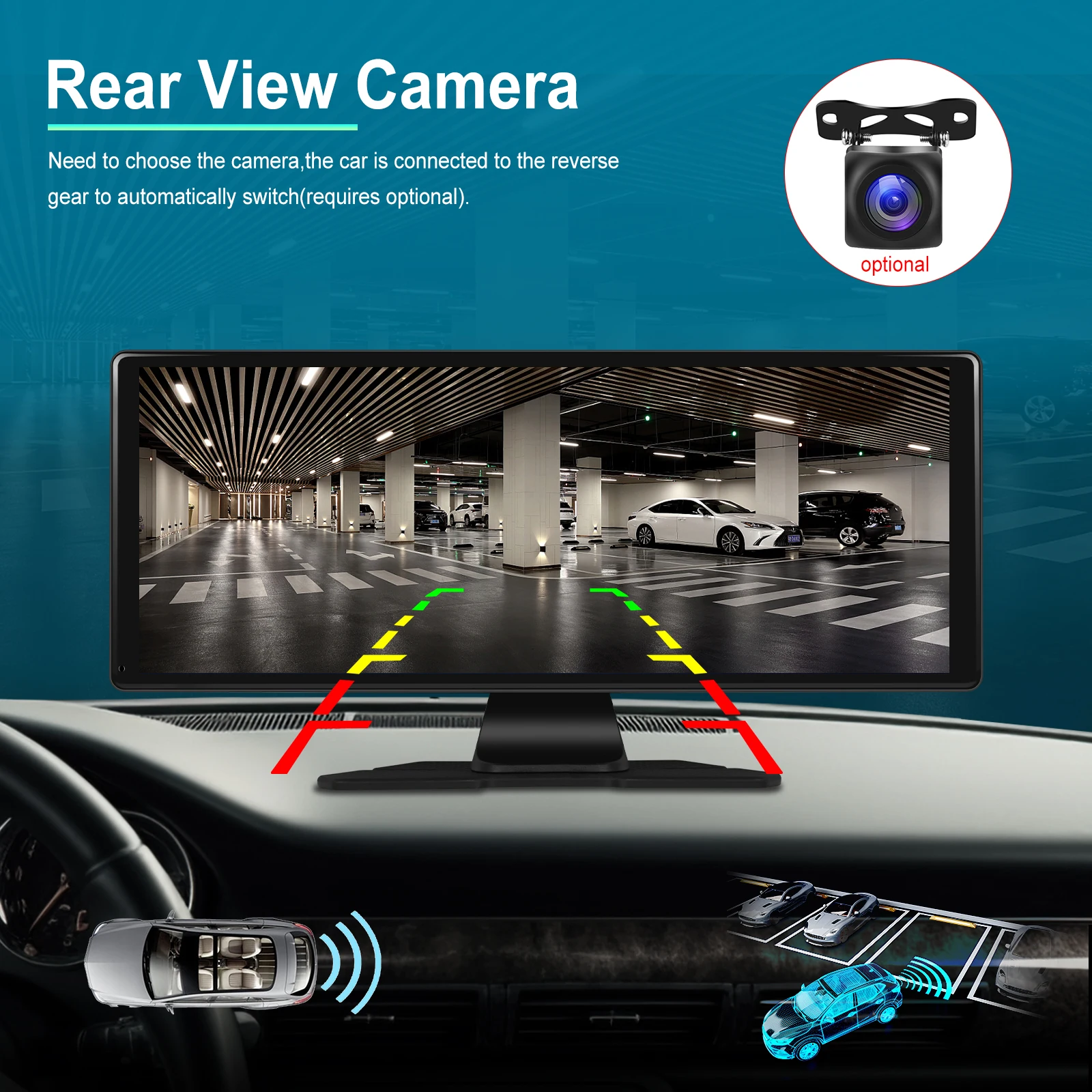 10 Colių universali Carplay multimedija su registratoriaus funkcija