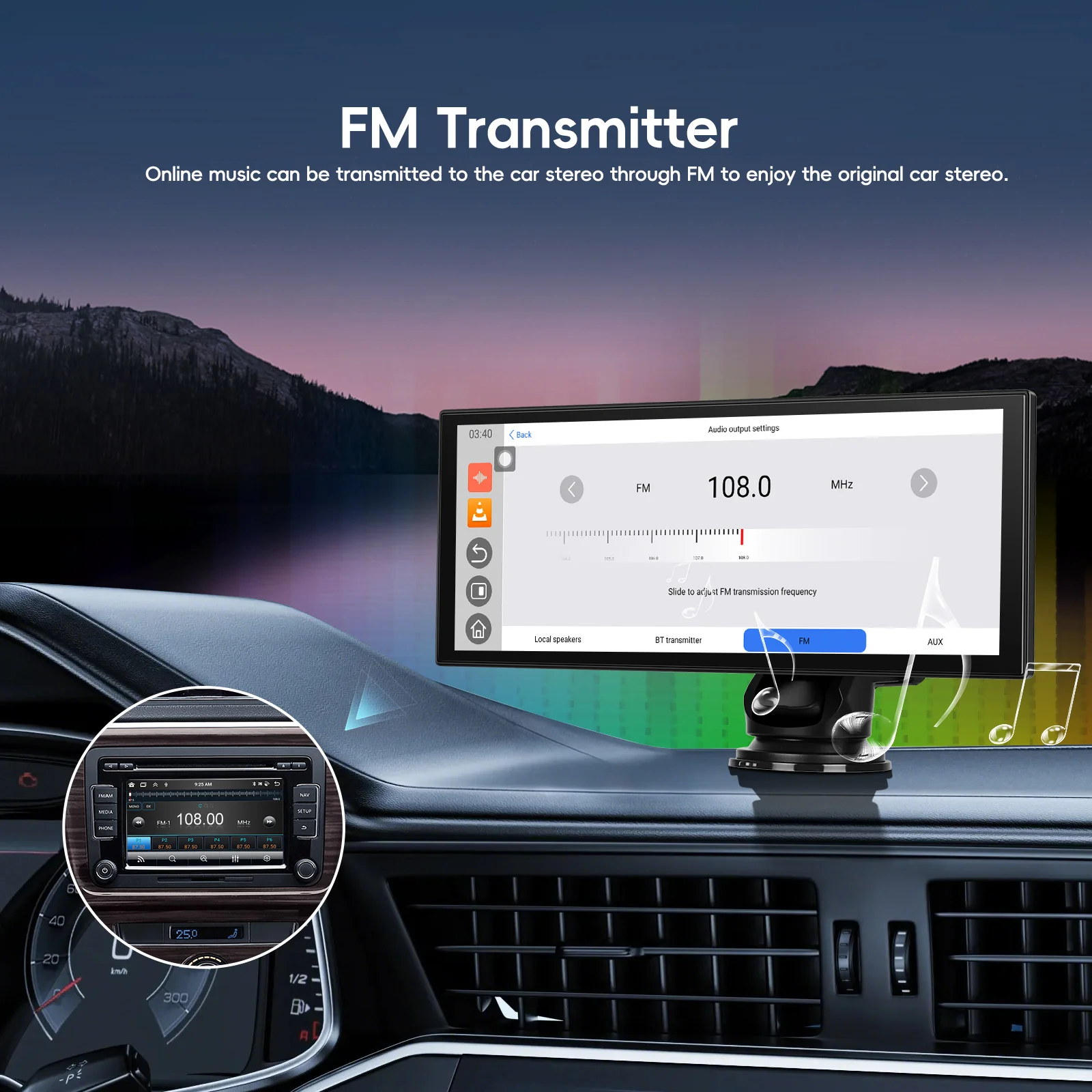 10 Colių universali Carplay multimedija su registratoriaus funkcija
