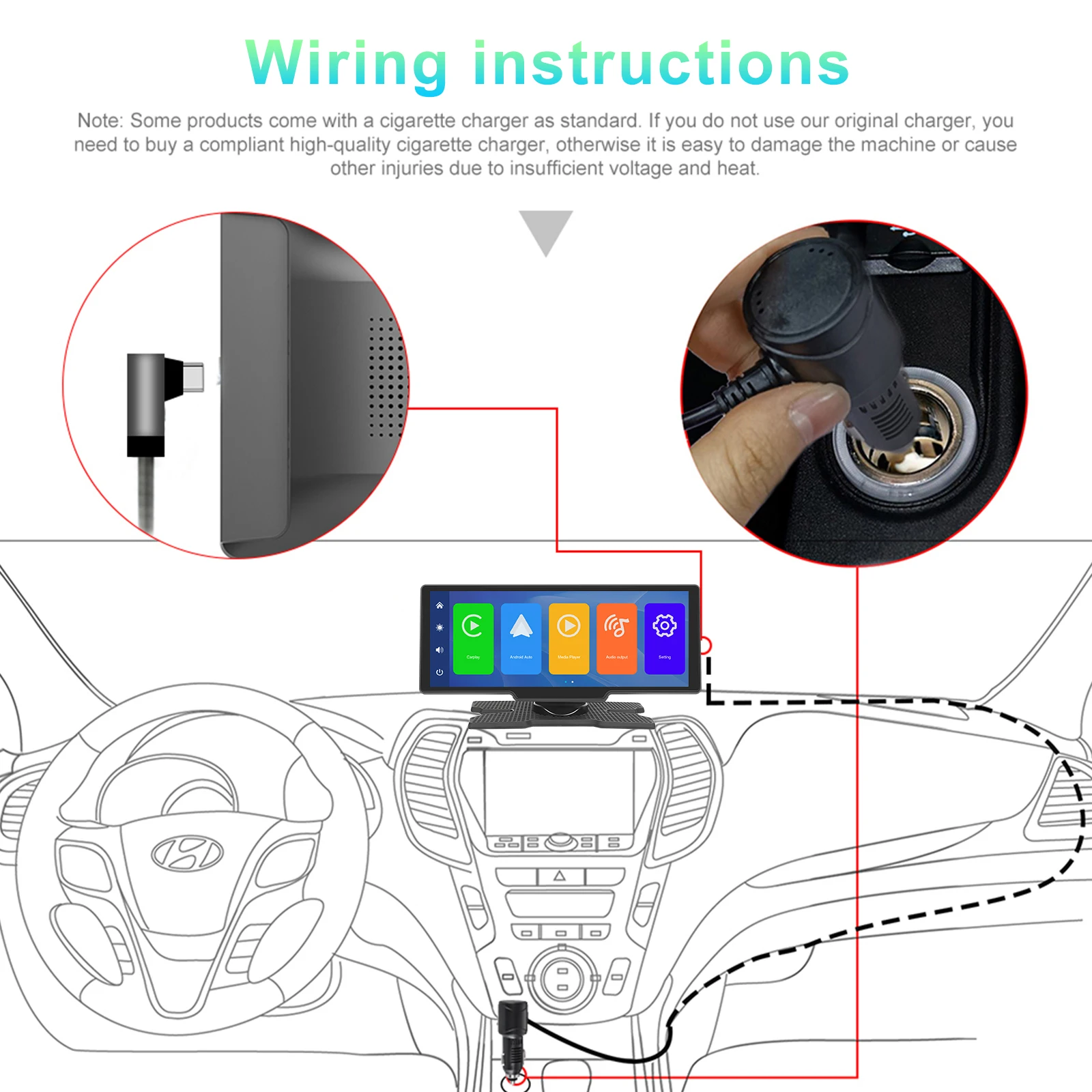10 Colių universali Carplay multimedija su registratoriaus funkcija