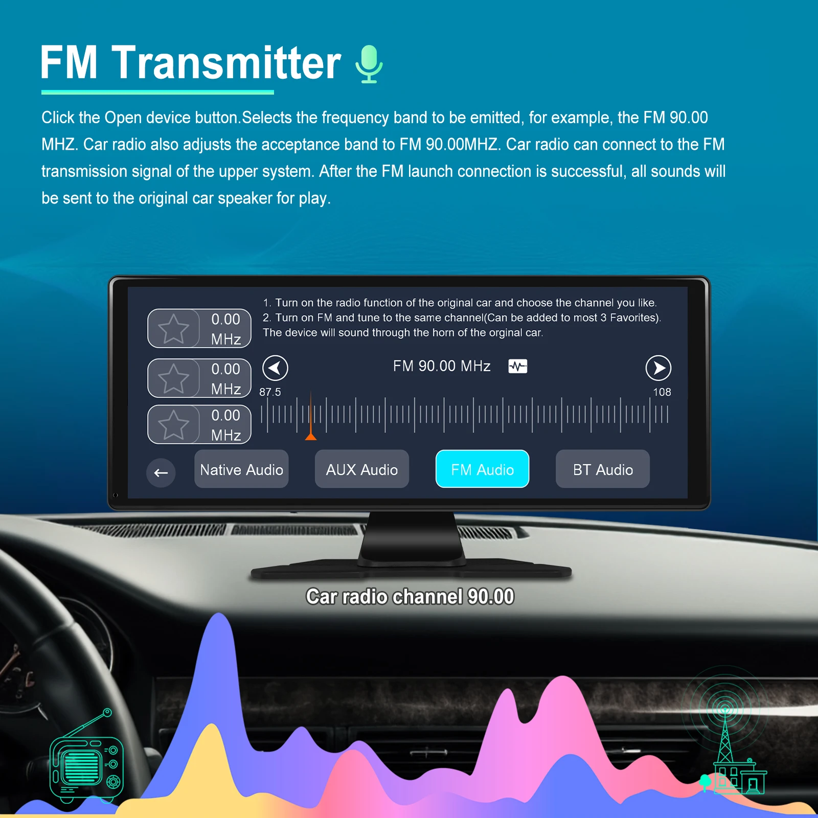 10 Colių universali Carplay multimedija su registratoriaus funkcija