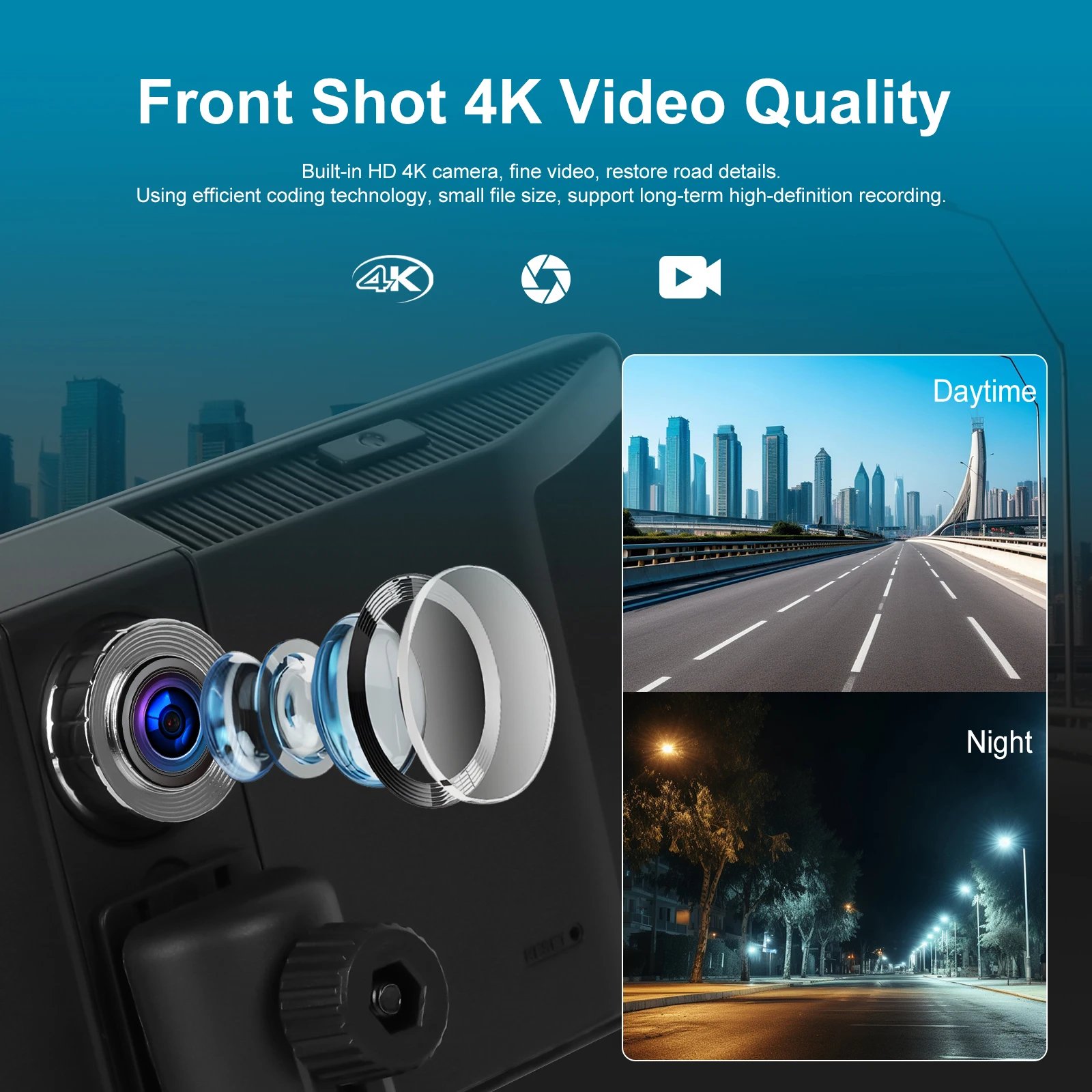 10 Colių universali Carplay multimedija su registratoriaus funkcija