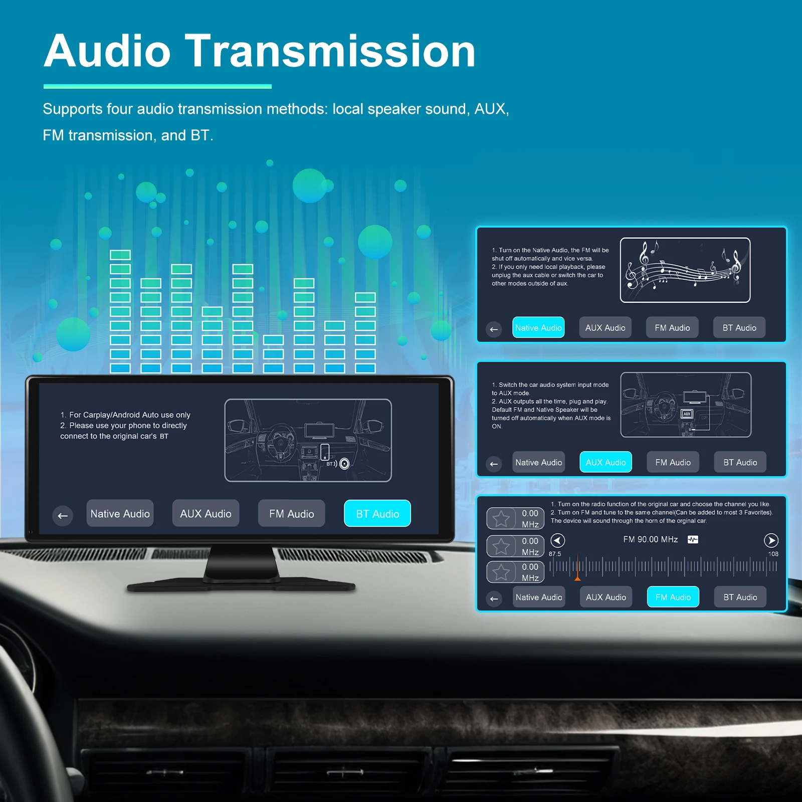 10 Colių universali Carplay multimedija su registratoriaus funkcija