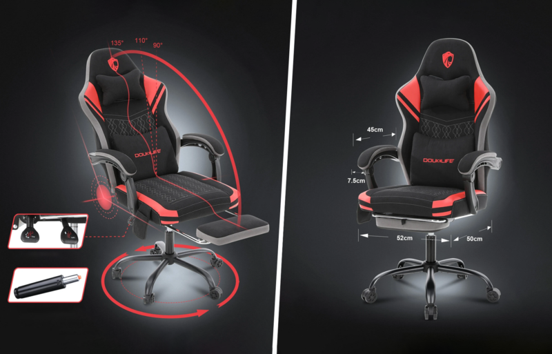 Douxlife Kompiuterinė žaidimų kėdė gaming su masažo funkcija