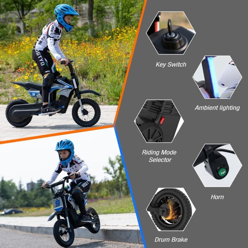 RCB R9X Pro elektrinis krosinis motociklas vaikams vaikiškas balansinis dviratis