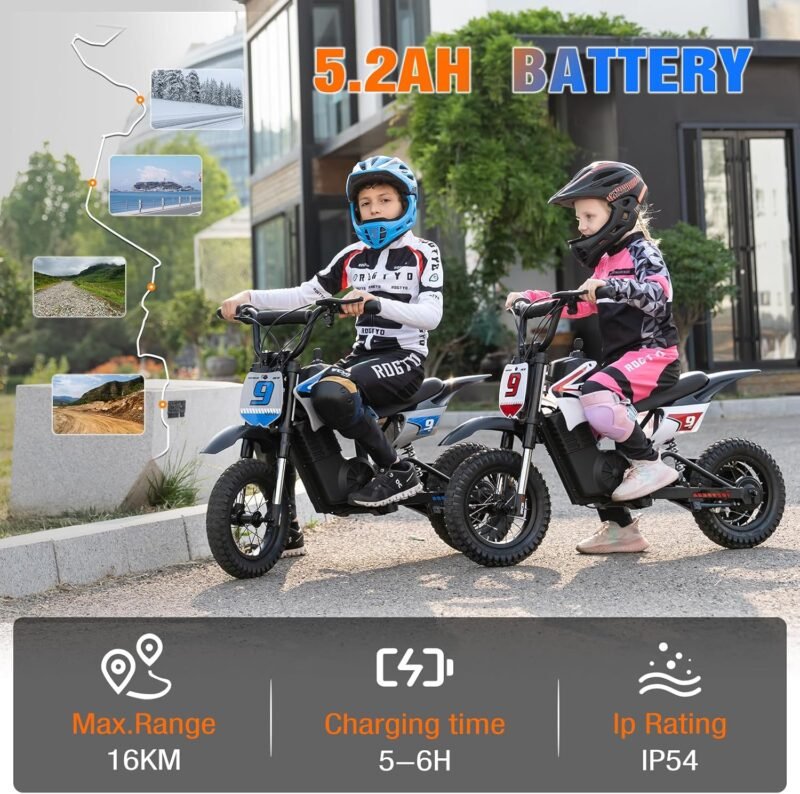 RCB R9X Pro elektrinis krosinis motociklas vaikams vaikiškas balansinis dviratis