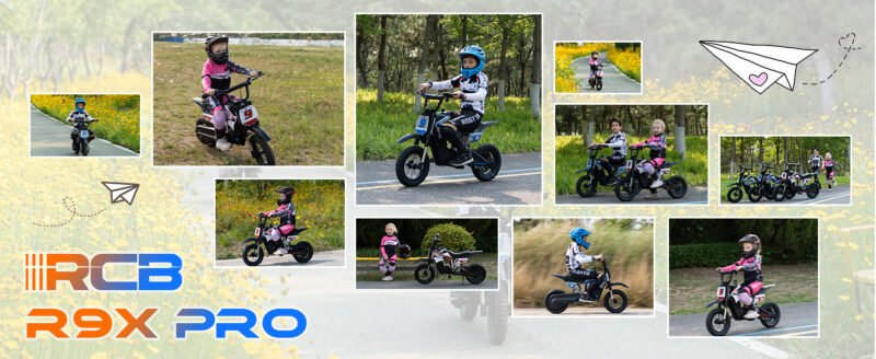 RCB R9X Pro elektrinis krosinis motociklas vaikams vaikiškas balansinis dviratis