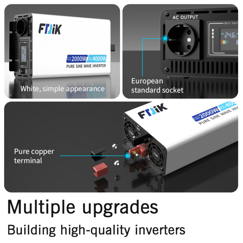 FDIK įtampos galios keitiklis inverteris 12V 24V 220V