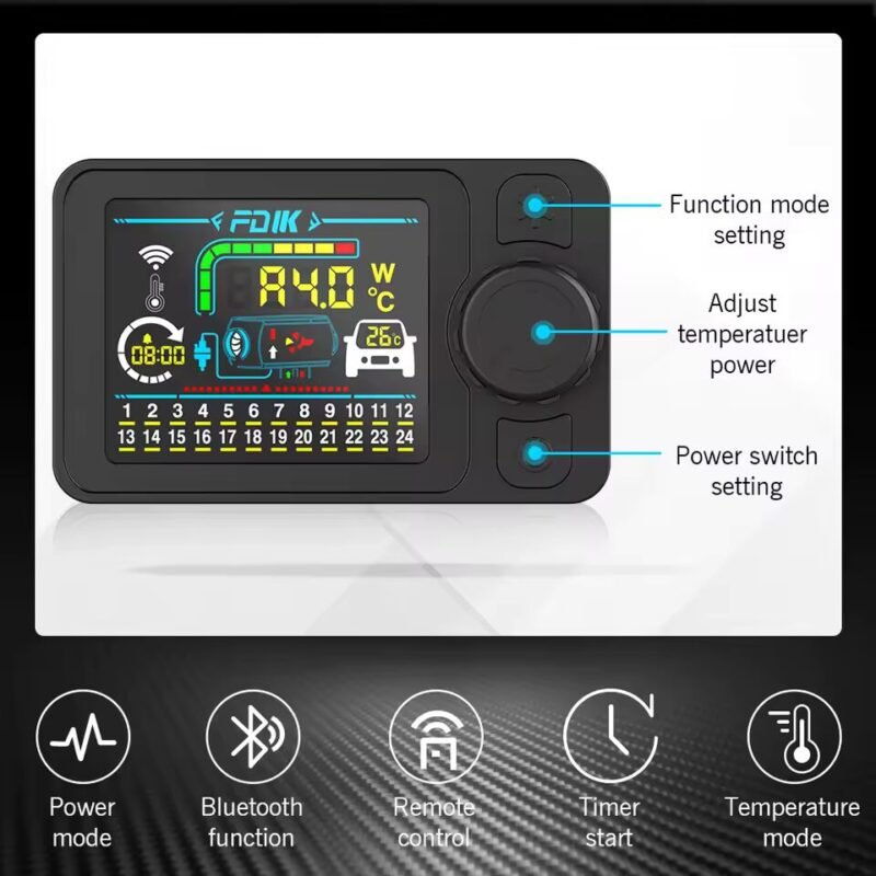 Universalus 12V 24V 220V Dyzelinis šildytuvas 8kw su Bluetooth valdymu