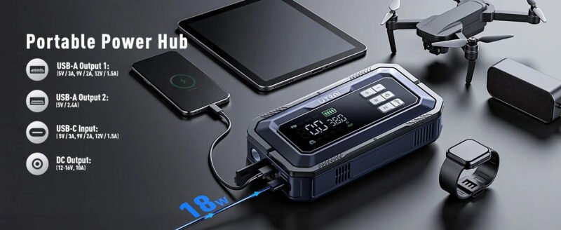 Utrai JS 30 Automobilio užvedėjas būsteris kompresorius + OBD diagnostika