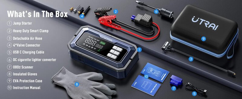 Utrai JS 30 Automobilio užvedėjas būsteris kompresorius + OBD diagnostika