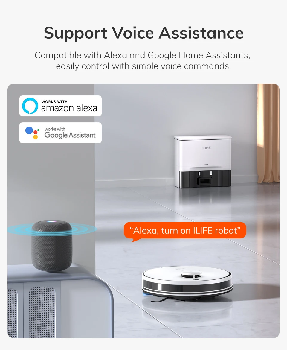 Ilife A30 Pro Robotas dulkių siurblys su drėgnu valymu, išsivalymo stotele ir LiDar navigacija