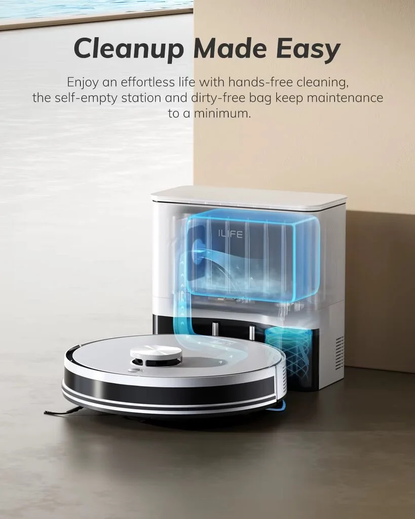 Ilife A30 Pro Robotas dulkių siurblys su drėgnu valymu, išsivalymo stotele ir LiDar navigacija