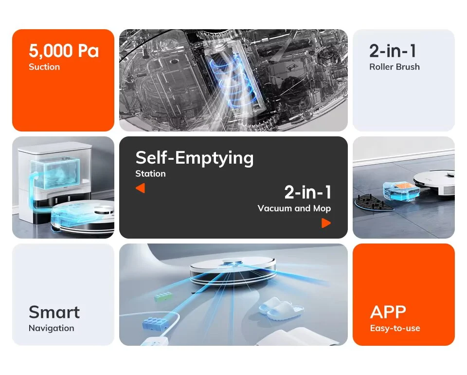 Ilife A30 Pro Robotas dulkių siurblys su drėgnu valymu, išsivalymo stotele ir LiDar navigacija