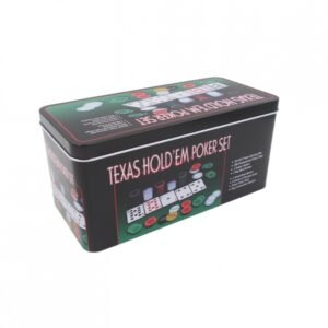 Pokerio žaidimo rinkinys metalinėje dėžutėje