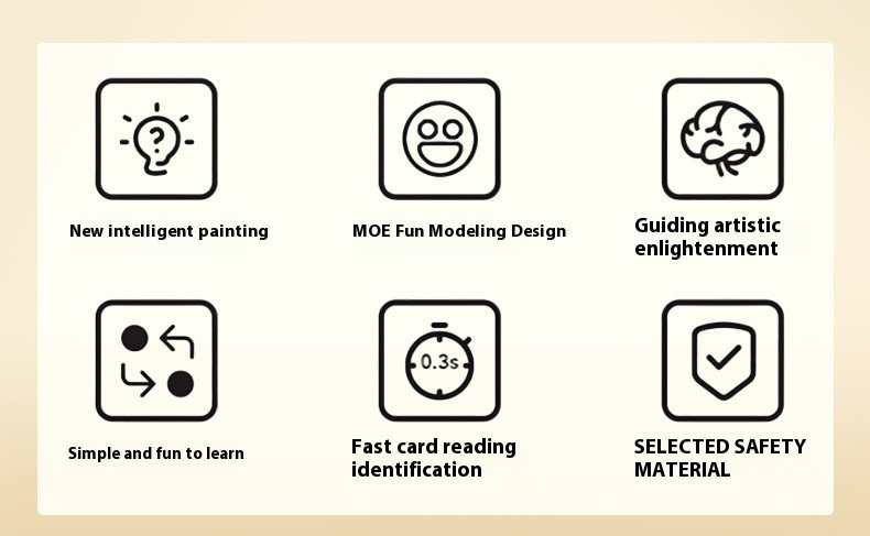 Mokomasis Piešimo robotas su muzika ir kortelėmis bei flomasteriais