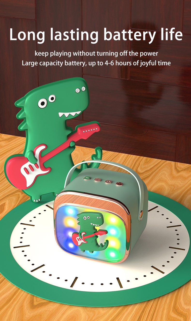 Vaikiška karaoke sistema kolonėle su Bluetooth + 2 mikrofonai LED šviesos