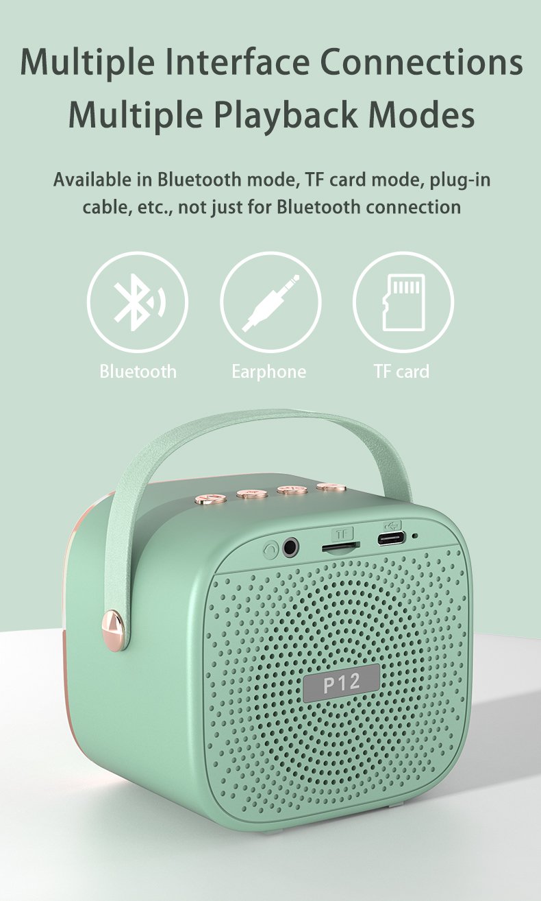 Vaikiška karaoke sistema kolonėle su Bluetooth + 2 mikrofonai LED šviesos