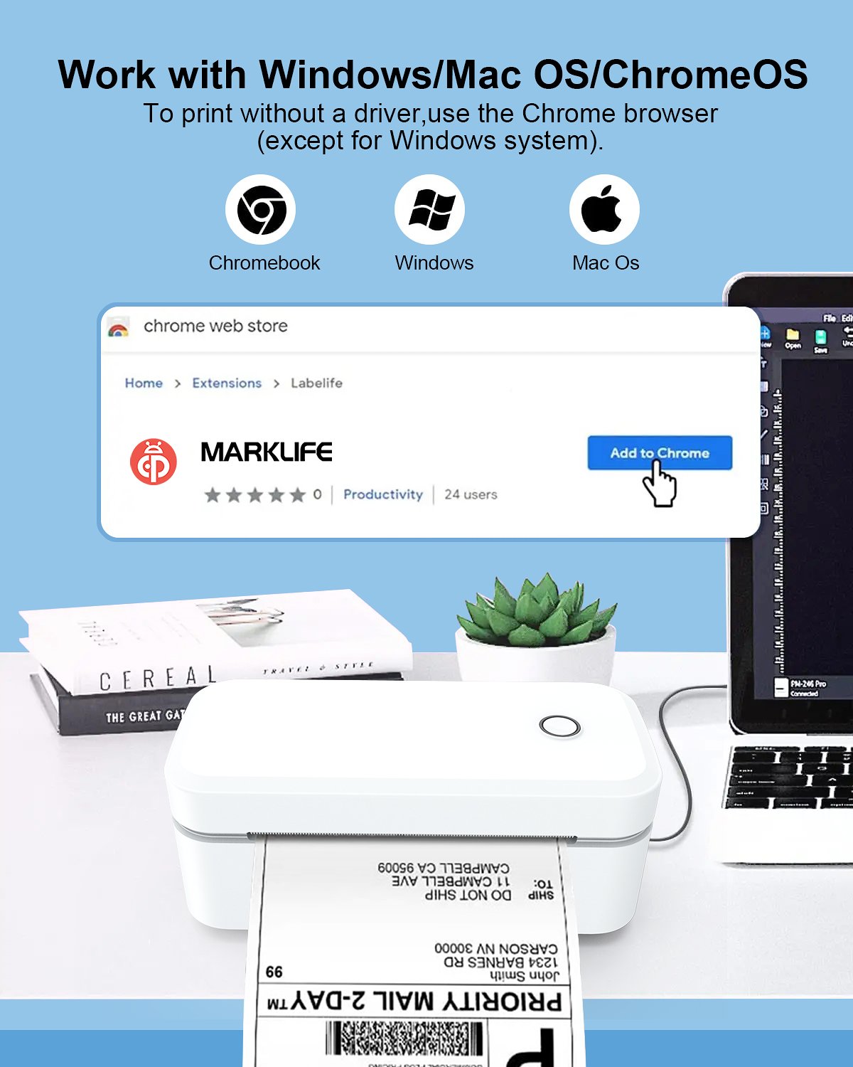 MarkLife X4 Kurjerinių paštomatų etikečių spausdintuvas terminiu būdų be kasečių