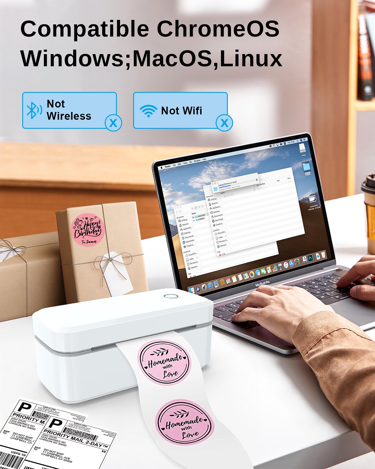 MarkLife X4 Kurjerinių paštomatų etikečių spausdintuvas terminiu būdų be kasečių