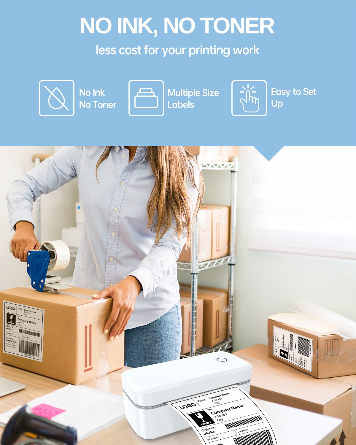 MarkLife X4 Kurjerinių paštomatų etikečių spausdintuvas terminiu būdų be kasečių