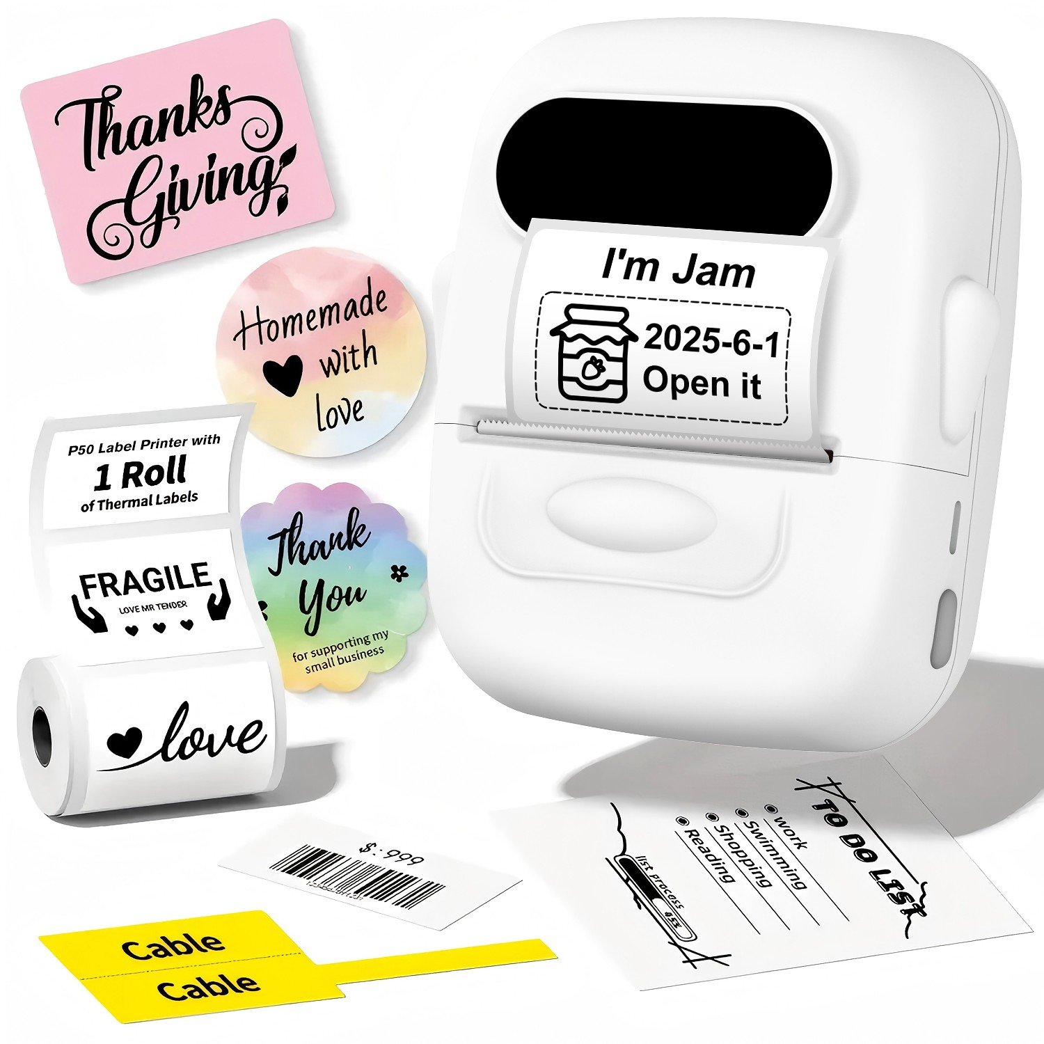 MarkLife P50 belaidis bluetooth etikečių lipdukų spausdintuvas