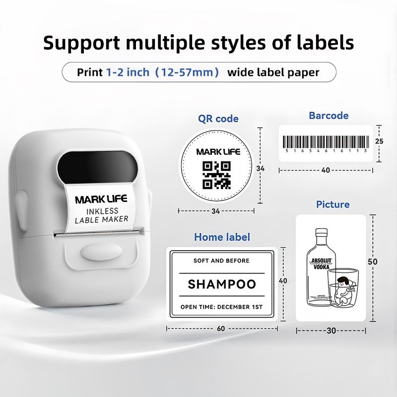 MarkLife P50 belaidis bluetooth etikečių lipdukų spausdintuvas