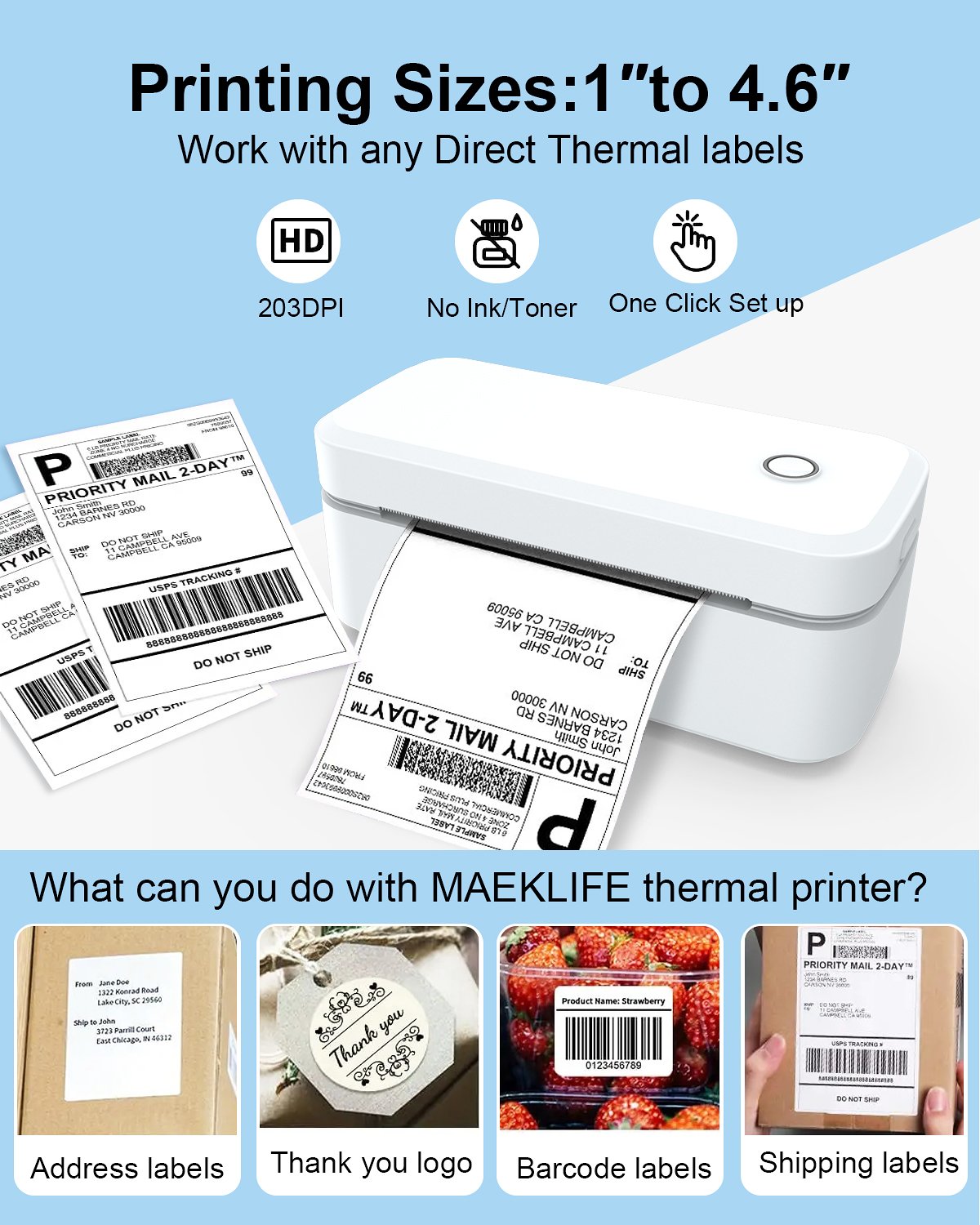 MarkLife X4 Kurjerinių paštomatų etikečių spausdintuvas terminiu būdų be kasečių