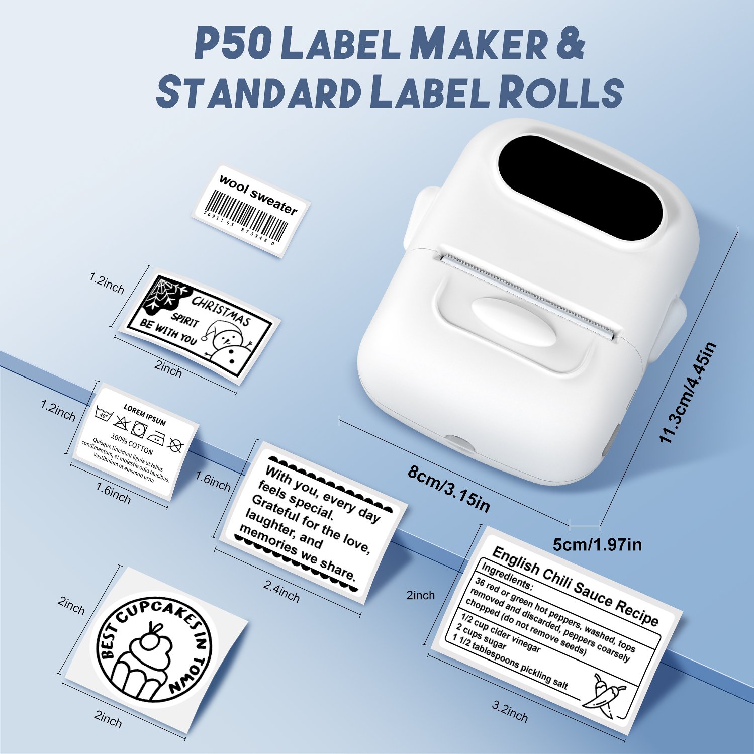 MarkLife P50 belaidis bluetooth etikečių lipdukų spausdintuvas