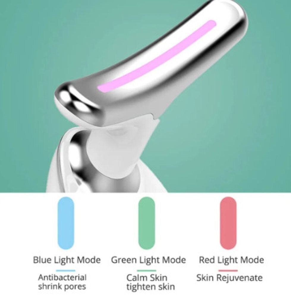 Veido kaklo masažuoklis su šildymu ir šviesos terapija