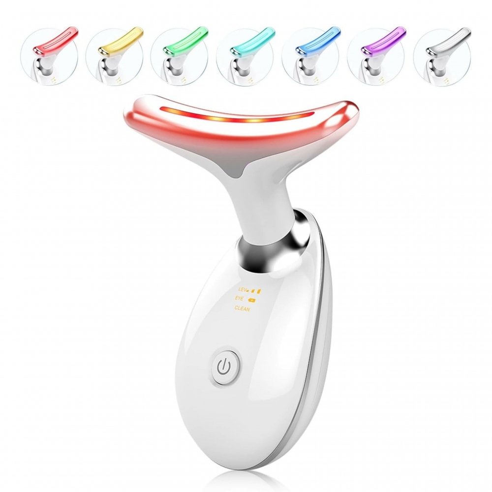 Veido kaklo masažuoklis su šildymu ir šviesos terapija