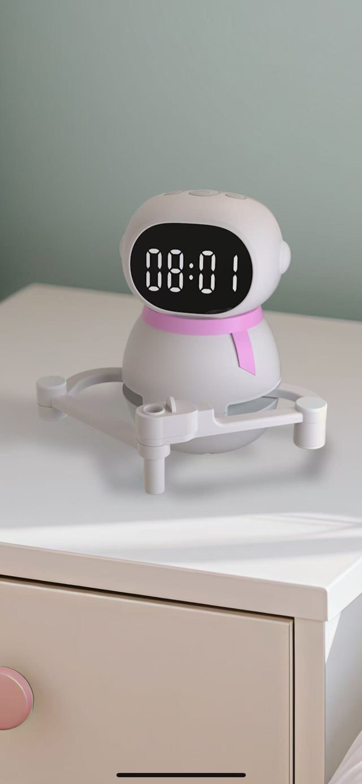 Mokomasis piešimo robotas vaikams su emocijų ekranu ir muzika