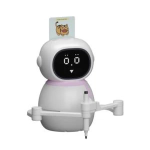 Mokomasis piešimo robotas vaikams su emocijų ekranu ir muzika