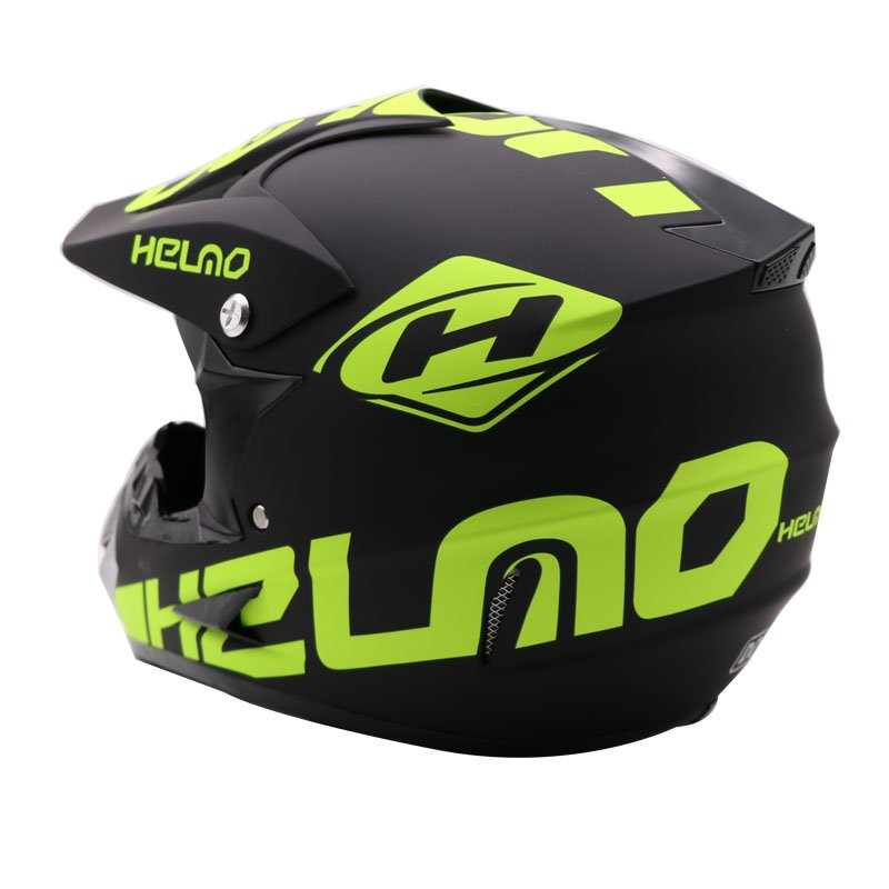 Vaikiškas moto šalmas su akiniais ir pirštinėmis žalias vaikams ir paaugliams