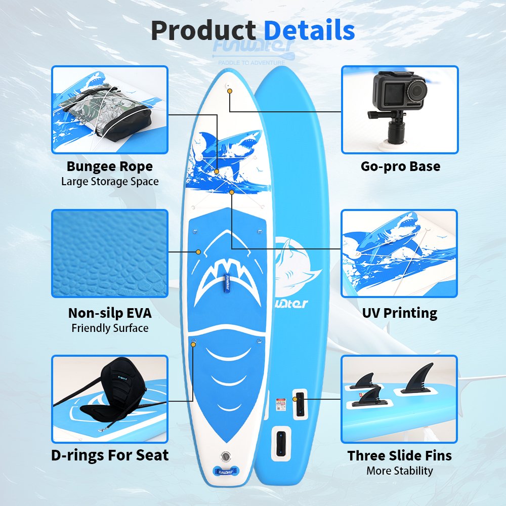 FunWater Pripučiama irklentė SUP Su sėdyne Whale 350x84x15