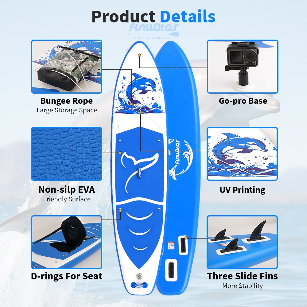 FunWater Pripučiama irklentė SUP Su sėdyne Whale 350x84x15