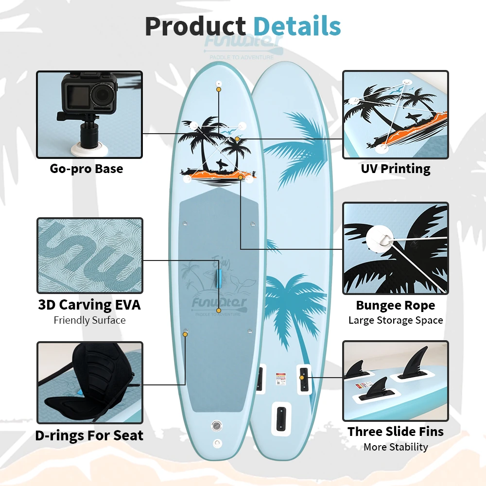 FunWater Pripučiama irklentė su sėdyne Coconut 335x84x15cm
