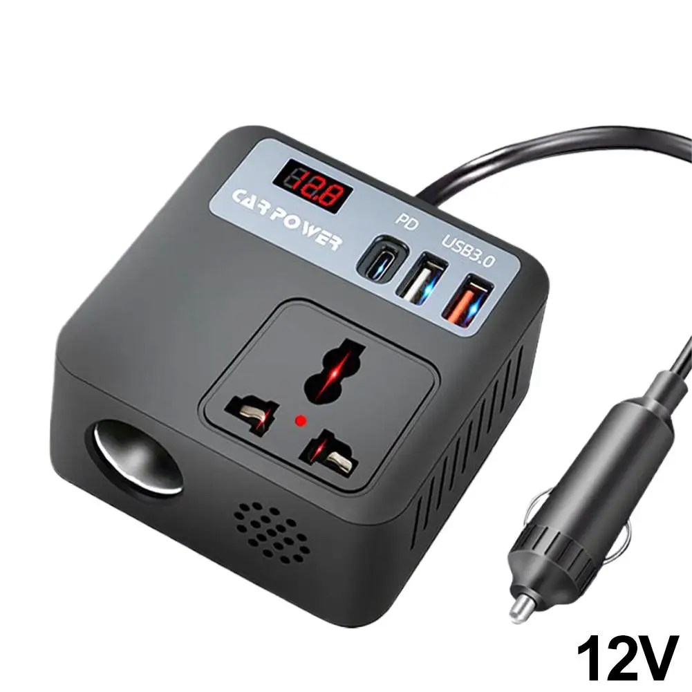 Mini 12V į 220V inverteris įtampos keitiklis 150W su USB